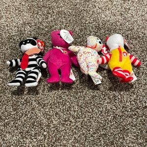 4 small beanie babies